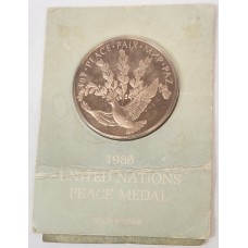 UNITED STATES OF AMERICA 1980 . UNITED NATIONS PEACE MEDAL . BRONZE